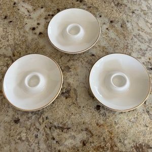 ROYAL VALE BONE CHINA CANDLESTICK  HOLDER SET  OF  3 VINTAGE NEVER USED